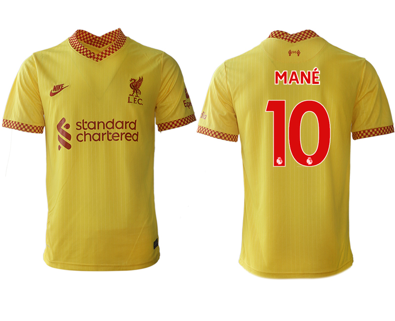 Cheap Men 2021-2022 Club Liverpool Second away aaa version yellow 10 Soccer Jersey
